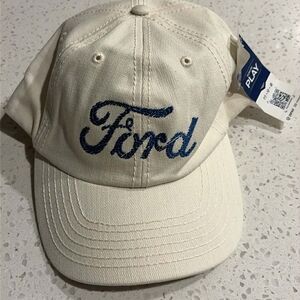 Ford Ivory Cap with Navy Logo